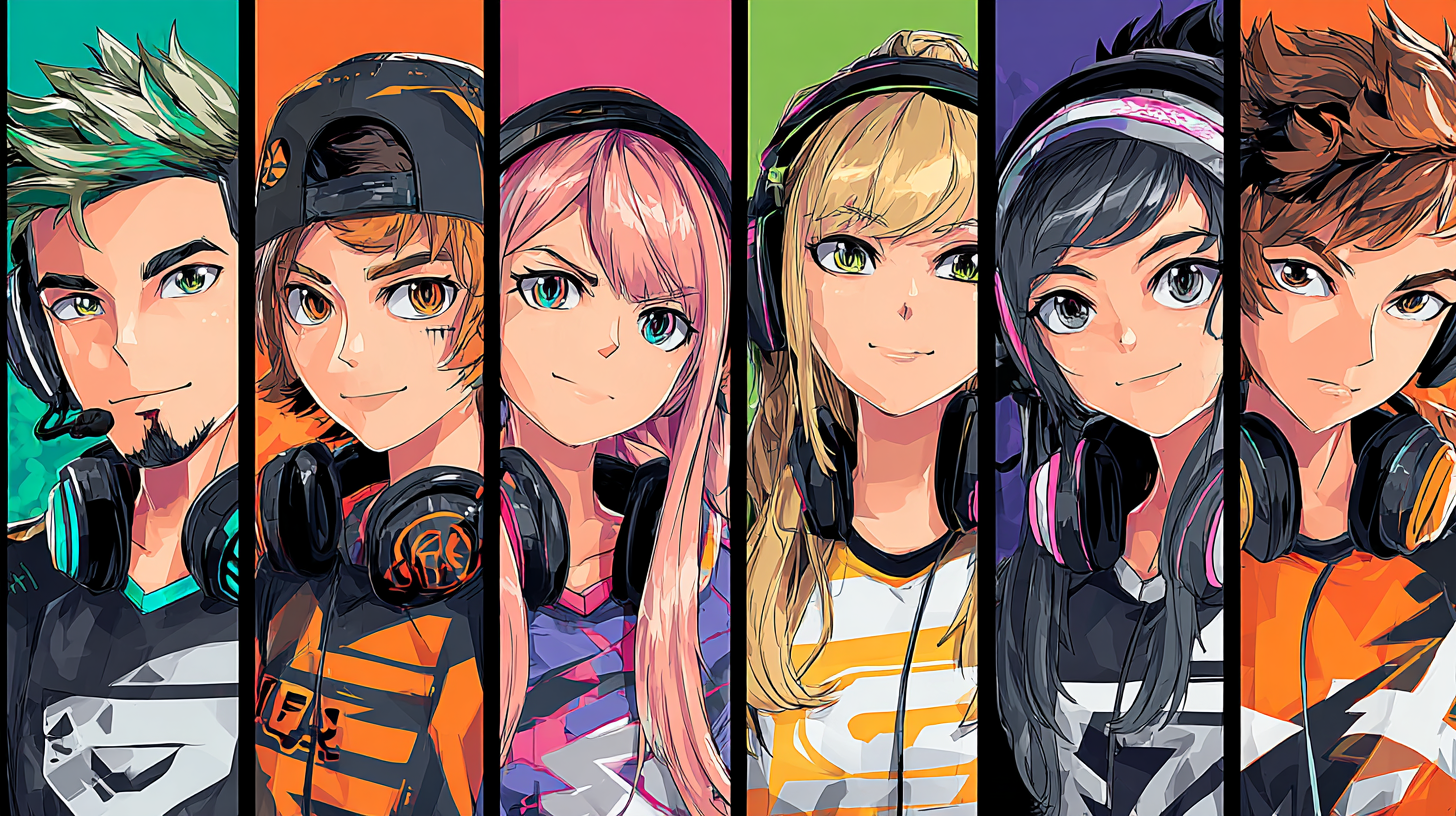 Thriving gaming community members collaborating together