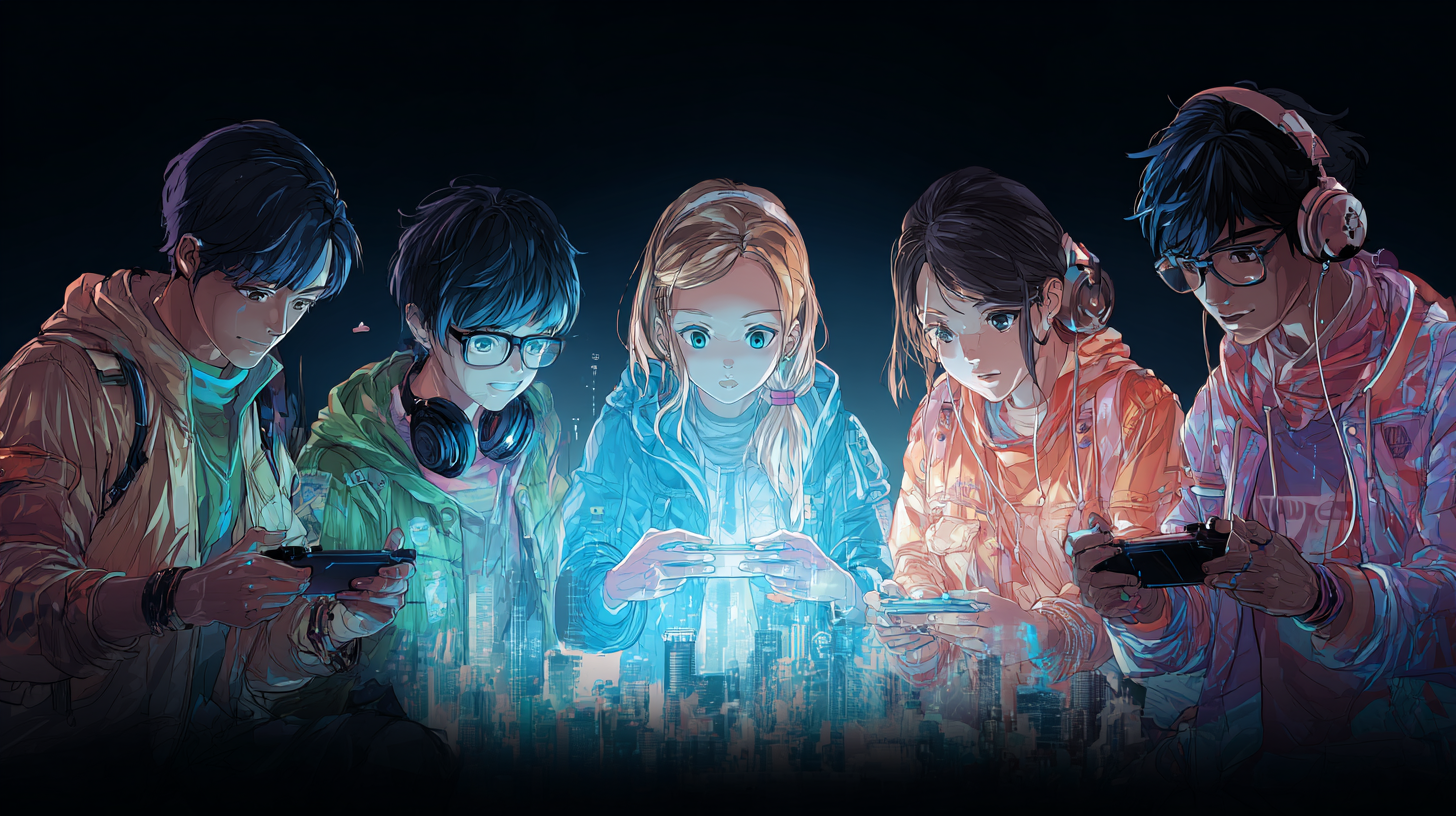 Futuristic gaming setup showing VR headset and cross-platform connections