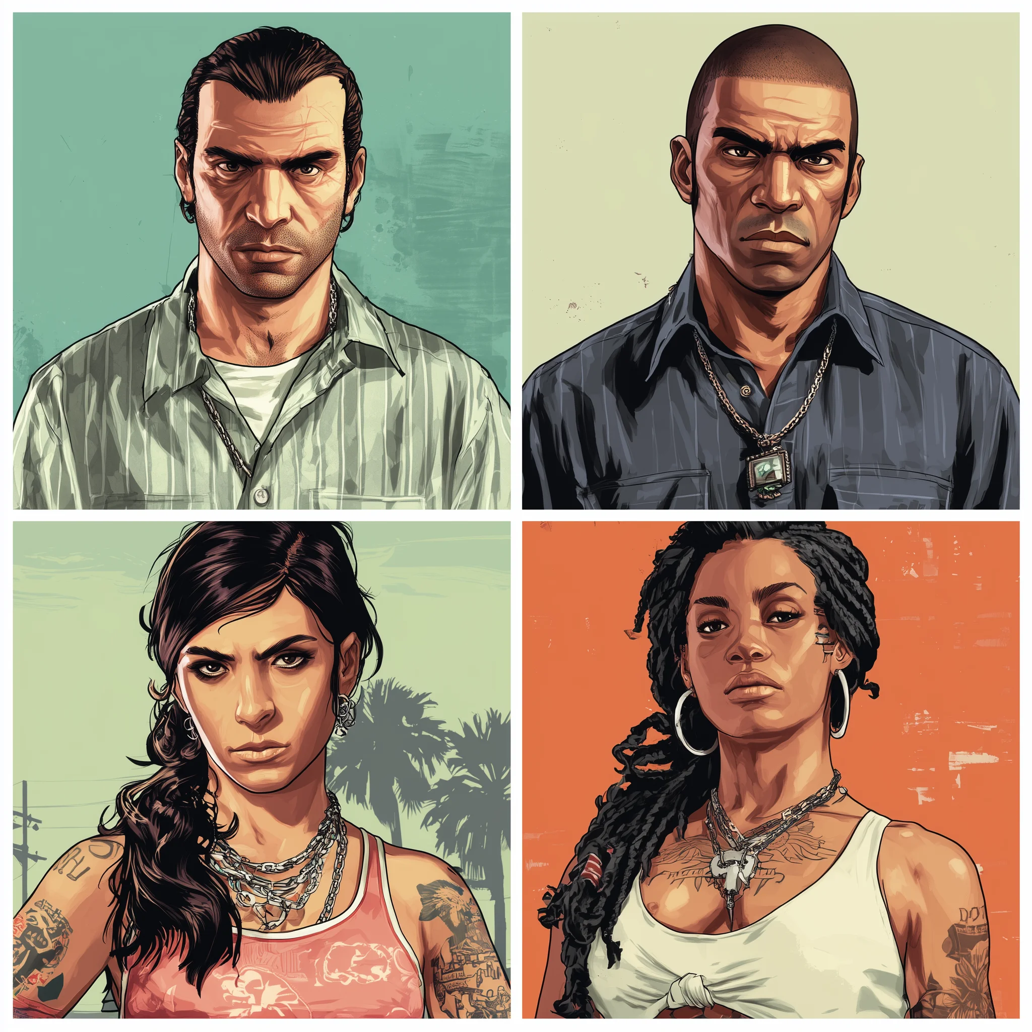 GTA VI Vice City skyline with players coordinating a heist