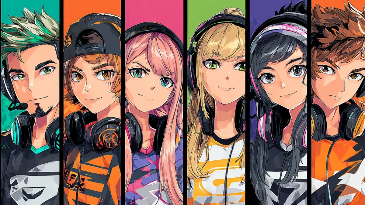 Small tight-knit gaming group playing together